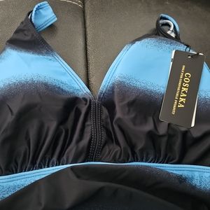 One Piece Swimsuit Dress w/ Tummy Control Panel